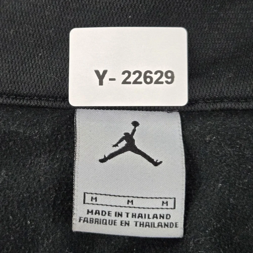 VINTAGE Air Jordan Men Jacket M Black Y2K Track Jacket Logo Stripe‎ Long Sleeve